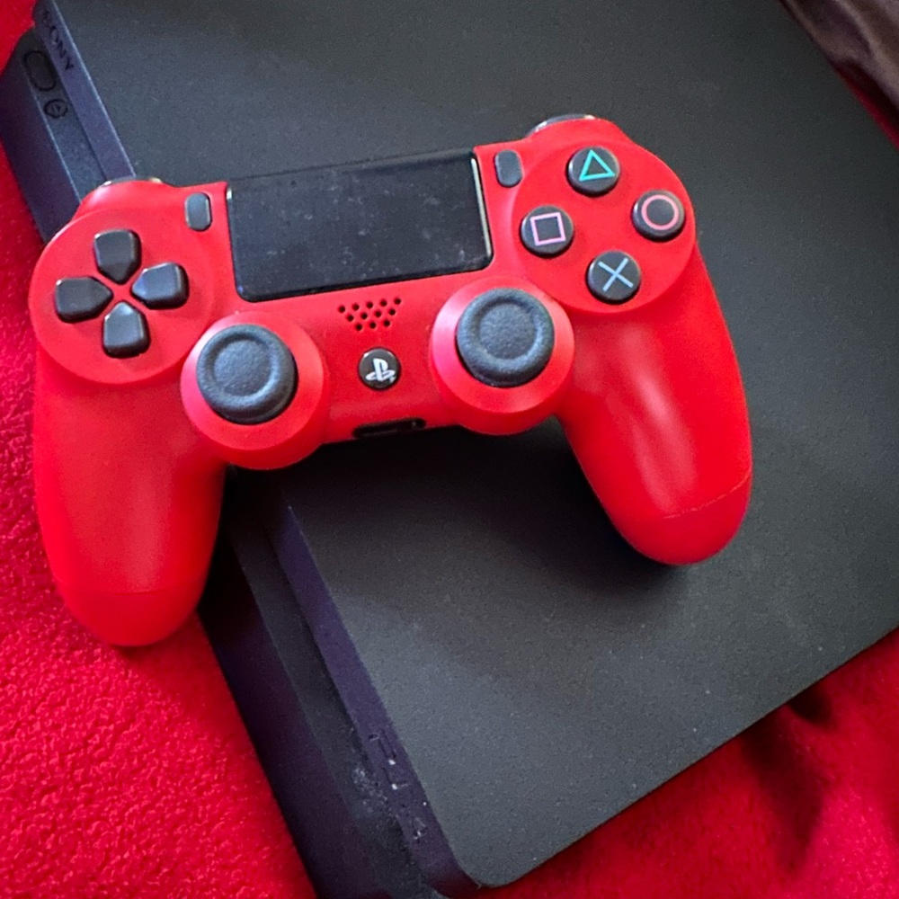 Sony PS4 Console with Red and Black Design